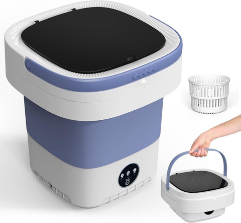 Portable Washing Machine, 12L Upgraded Mini Washing Machine With Spin Basket, Foldable Washer Cleaning for Underwear