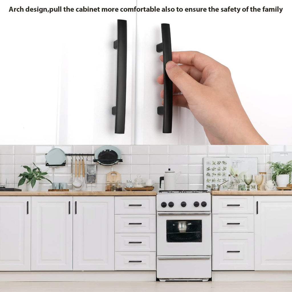 10 Pack Matte Black Cabinet Pulls, Solid Zinc Alloy, 3 Inch CC