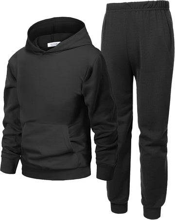 Boys Athletic Sweatsuit Pullover Hoodie Sweatshirt and Joggers Set