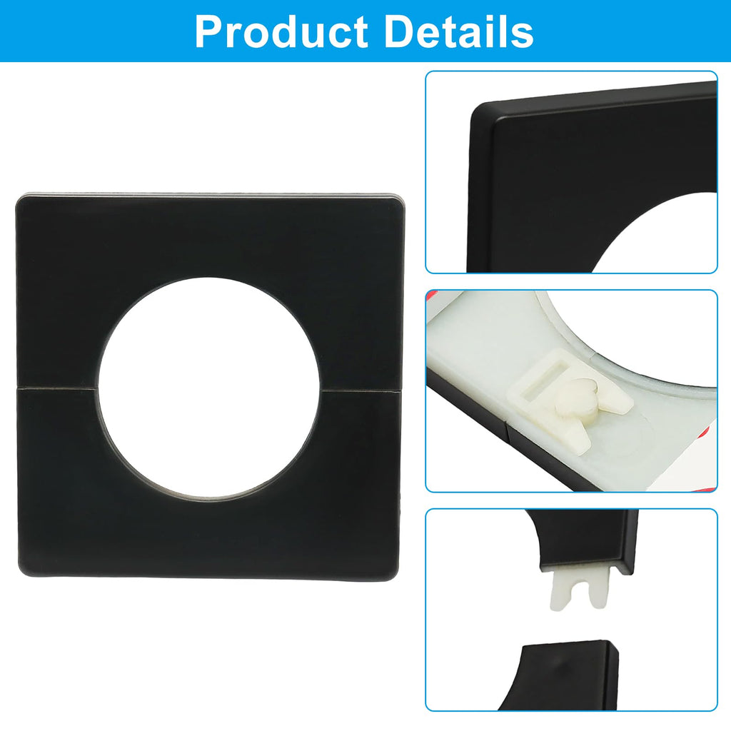 2 Pcs Wall Split Flange, ABS Square Self-Adhesive Escutcheon Plate Wall Hole Decoration Cover, Water Pipe Plate Cover