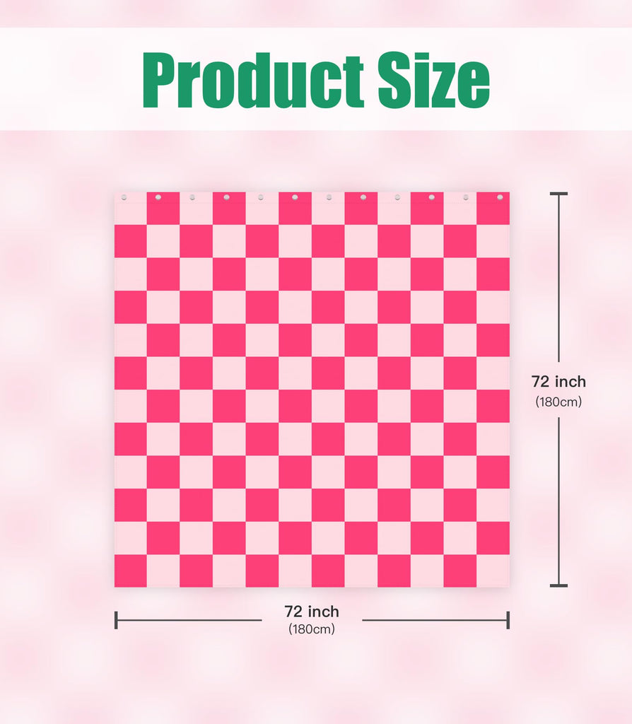 Bathroom Cute Cortinas para Baño 72 x 72, Pink Plaid