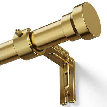 Warm Gold Curtain Rods 32-114 Inch, 1 Inch Diameter Heavy Duty