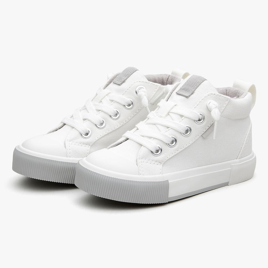 Toddler High Top Canvas Sneakers for Boys Girls Slip On Kids Shoes