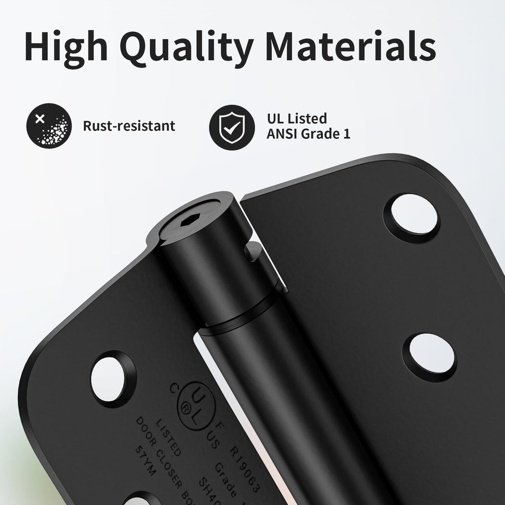 2 Pack Self Closing Door Hinges 4 Inch, Spring Hinges Self Closing