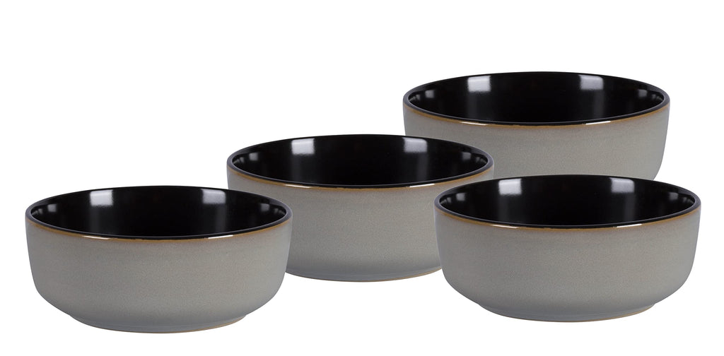 Euro-Nordic Stoneware 20pc Dinnerware Set, Reactive Glaze (Grey, 20pc Set)