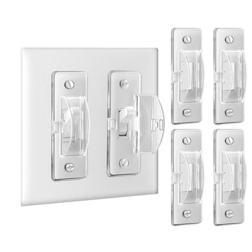 Switch Guard - Light Switch Cover Guard - Childproof - Clear (4pc) - Toggle Switch Compatible - Approximately 3.5"L x