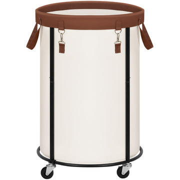 Rolling Laundry Hamper with Wheels 110L Laundry Basket, Round Laundry Cart with Metal Frame and Removable Bag