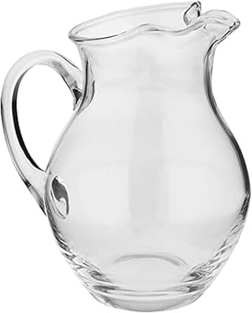 Napoli Glass Pitcher, 70 oz - Large Glass Water Pitcher with Spout for Serving Water, Juice, Sangria, Lemonade and