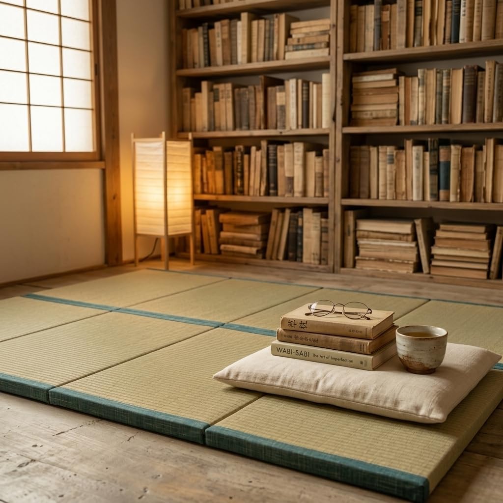 Japanese Floor Mattress Foldable Tatami Mats Folding Tatami Futon Mattress Rush Grass Floor Bed 35.4"x78.7"x1.2"(2