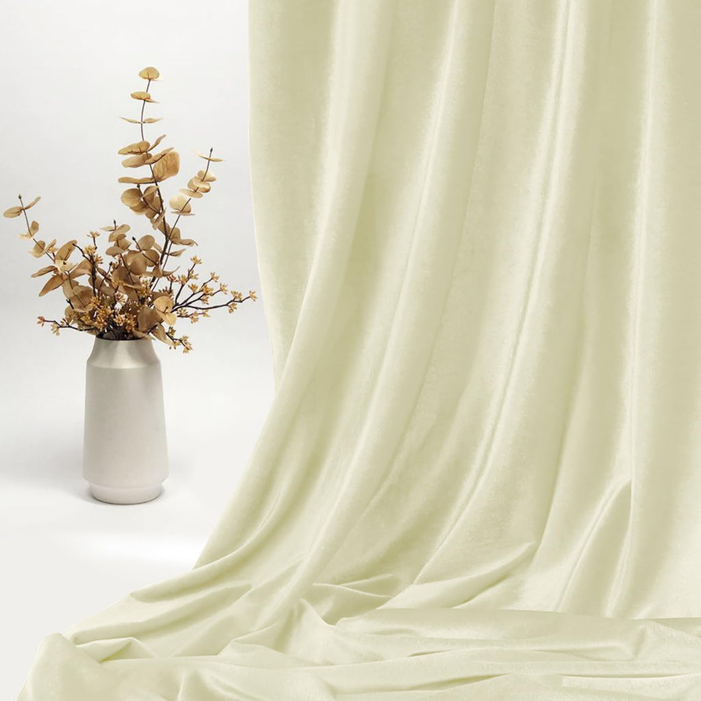 2 Yard Ivory Stretch Velvet Fabric 60" Wide for DIY Crafts