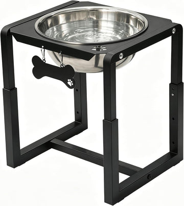 Metal Elevated Dog Bowls, Raised Dog Bowls for Medium/Large Breeds with One 111oz Stainless Steel Water Bowls, 3