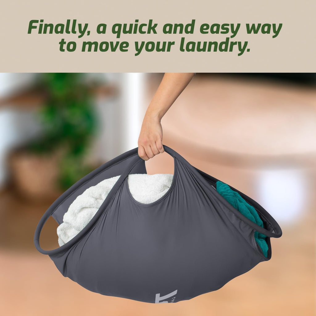 Collapsible Laundry Basket for Washer & Dryer (Grey, Small)