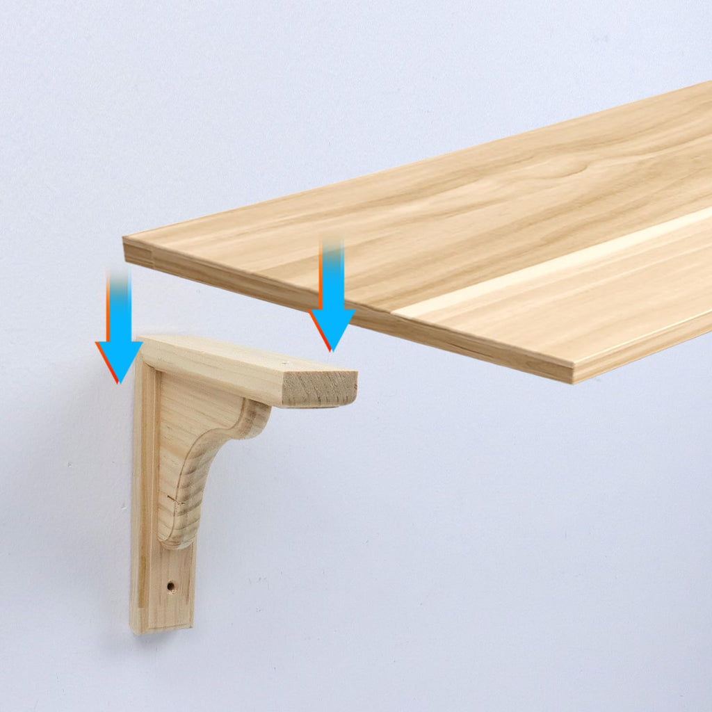 6 Inch Solid Wood Wall Mount Shelf Bracket, Pack of 2