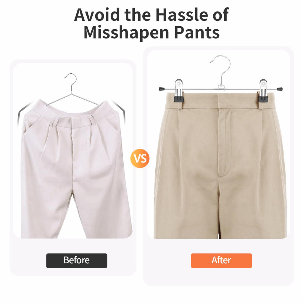 Pants Hangers with Clips Skirt Hangers for Women 50Pack