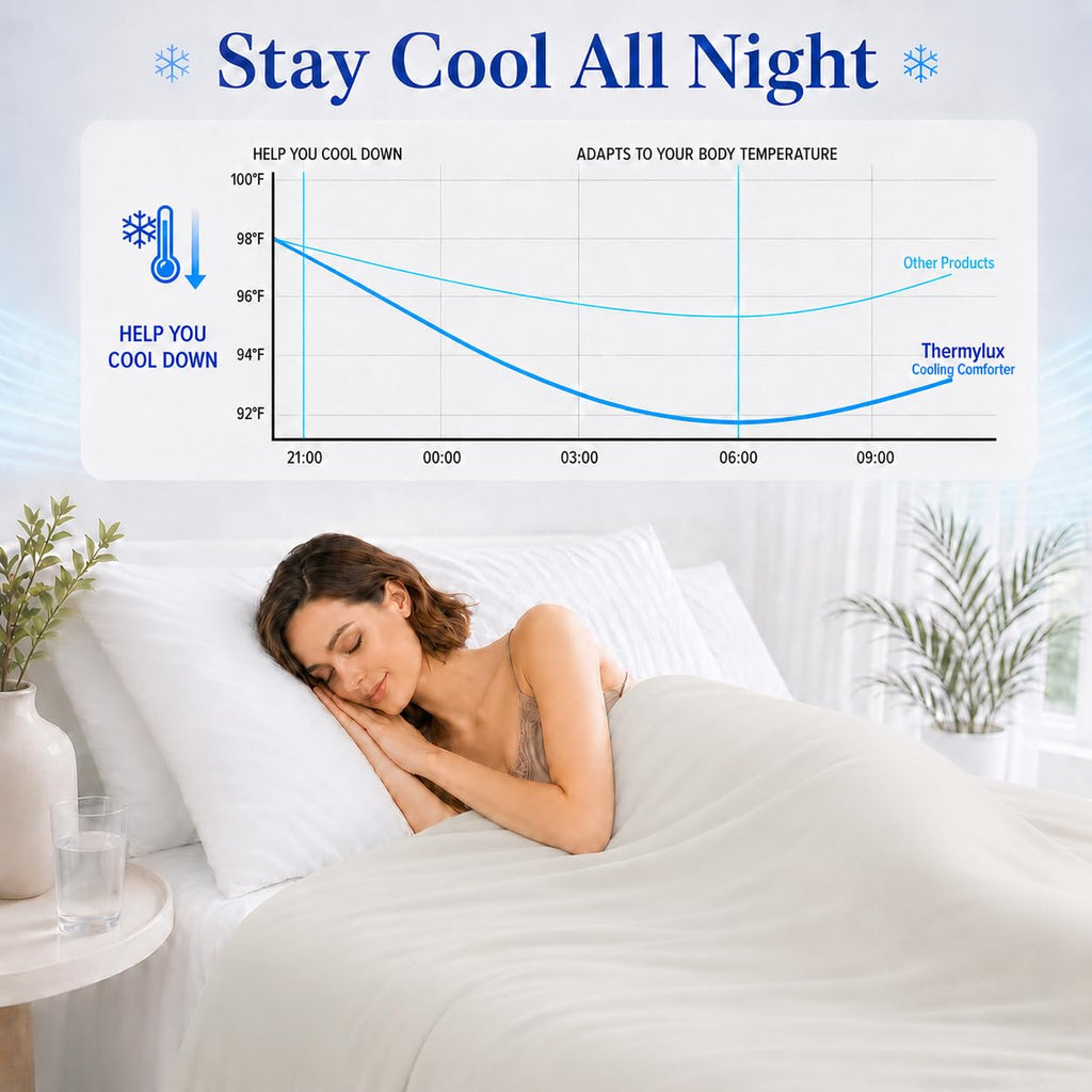 Cooling Comforter Queen Size Summer Cooling Blanket for Night Sweats Hot Sleepers Double-Sided Cold Blankets