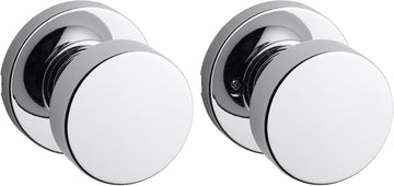 Pismo Interior Passage Door Knob, Handle For Closet and Hallway Doors, Non-Locking Doorknob, Polished Chrome, Round