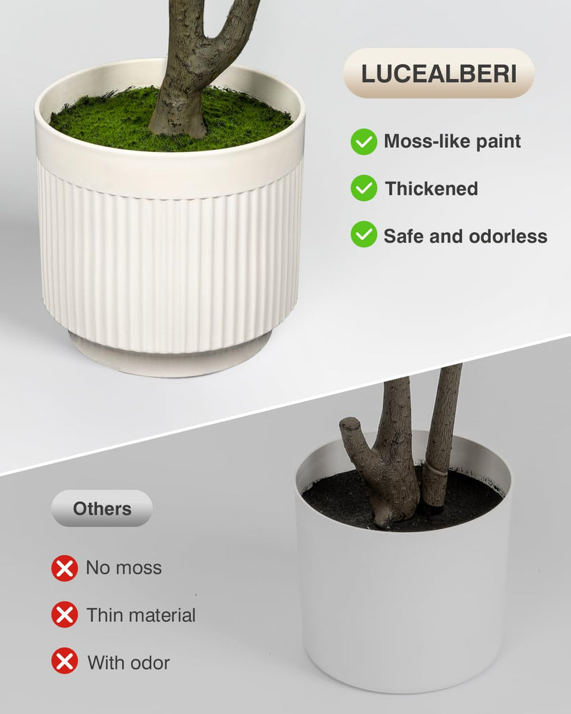 Artificial Olive Tree 7FT with Planter&Cotton Basket