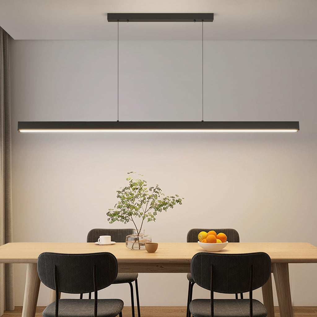 LED Linear Pendant Light, 31IN Ceiling Chandlier Light Fixtures Hanging with Remote Control 3000k-6500K Adjustable