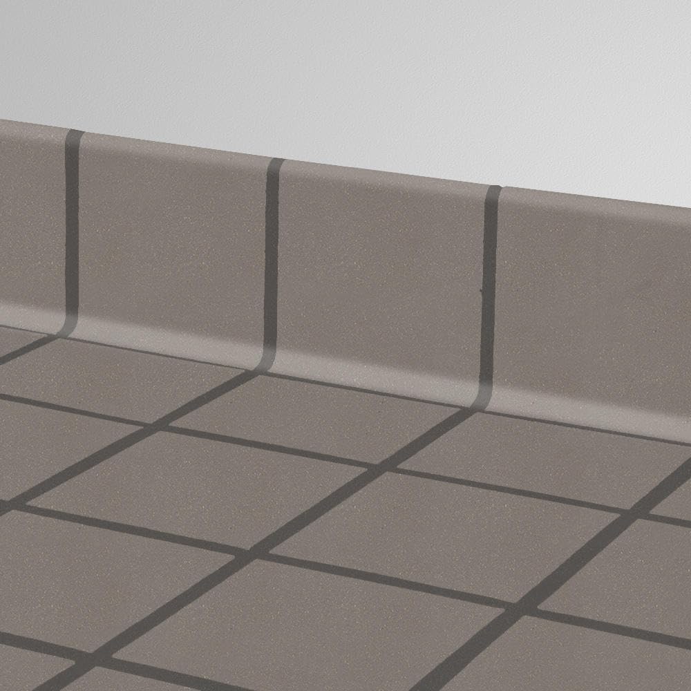 5x6 Ashstone Gray Cove Base Quarry Tile Curved Edge Floor&Wall Trim for Indoor and Outdoor Use, Matte Finish