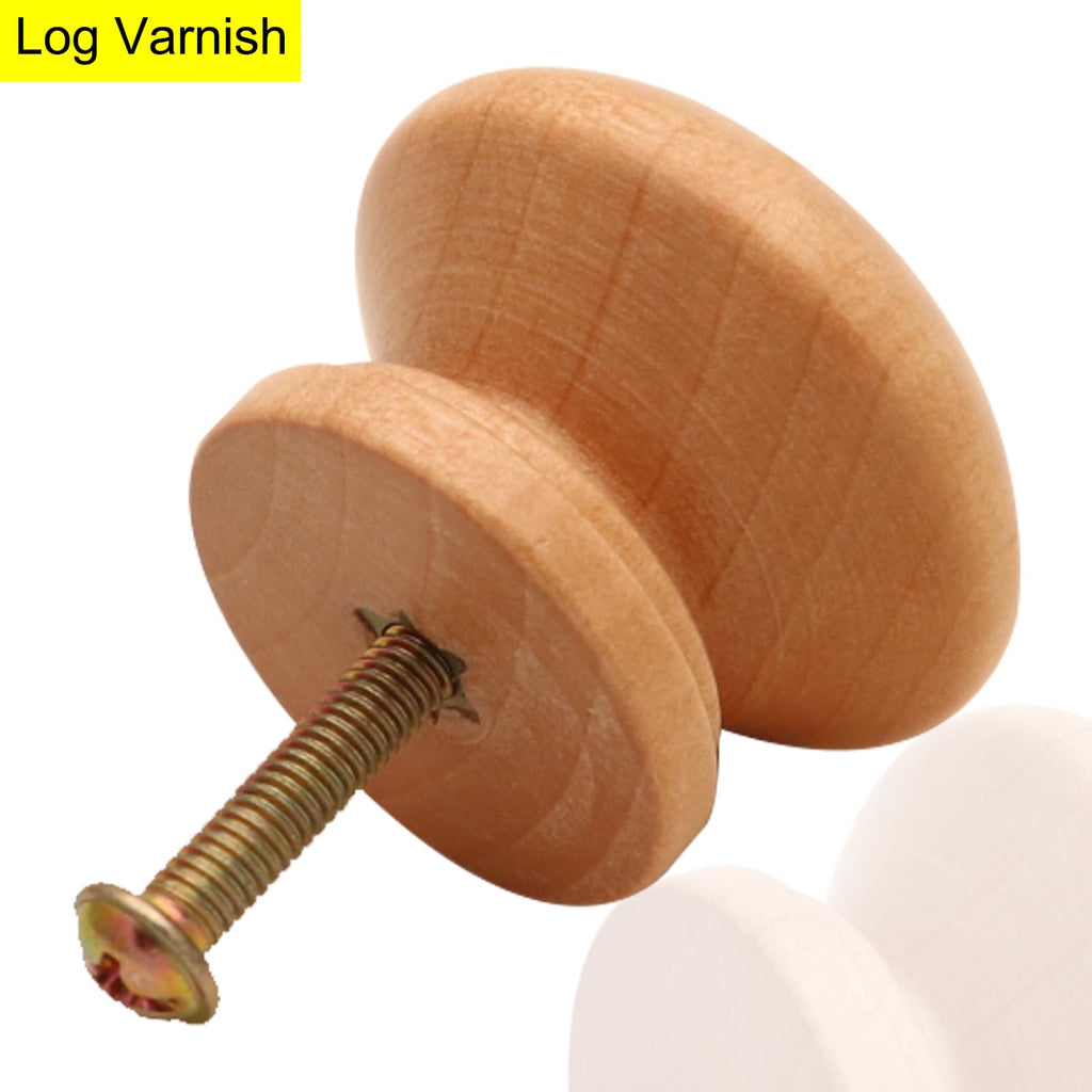 Wooden Cabinet Knobs 20Pcs, Log Varnish Dresser Wood Knobs Mushroom Wooden Dresser Drawer Knobs Pulls Handles with