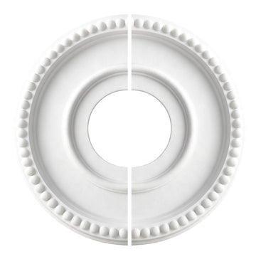Molded Split Ceiling Medallion for Light Fixtures and Ceiling Fans, 12.4"OD 3.94"ID | Covering up messy
