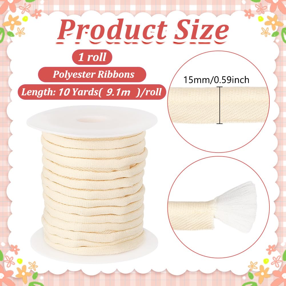 Moccasin Piping Cord Trim, 5/8 inch Wide Polyester Bias Tape Piping, Binding Lip Cord Trim for Sewing Dresses