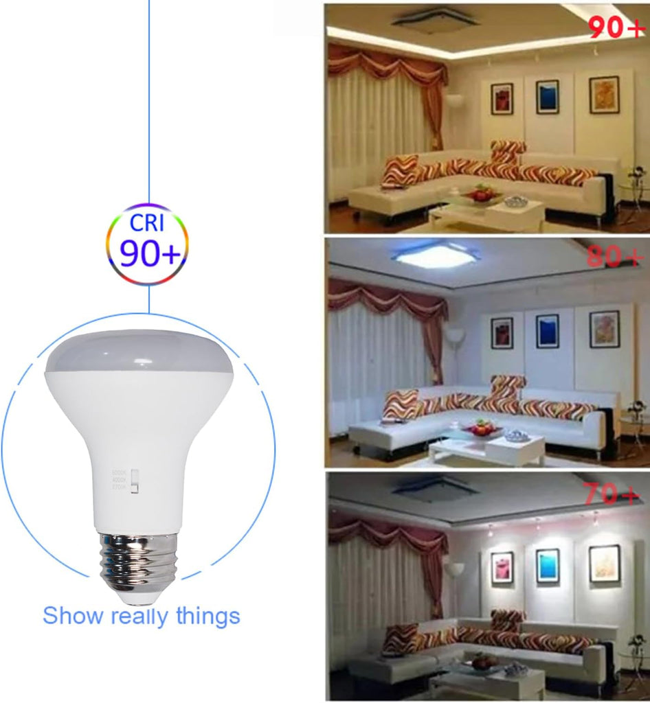 3CCT BR20 LED Bulb Dimmable 8w (60w Equivalent) 5000k Daylight Glow 2700K Warm White 4000K Cool White CRI90+