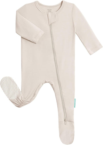 Bamboo Viscose Baby Zipper Footie Pajamas, 0-3-6-9