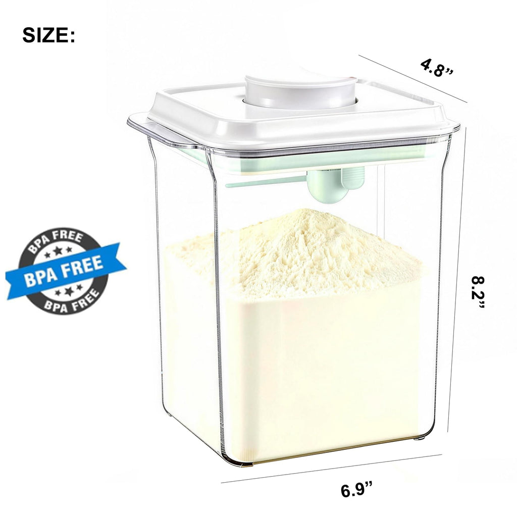 Formula Container for Baby Formula Dispenser with Scraper and Scoop One Button Handy 1000g Milk Powder Container
