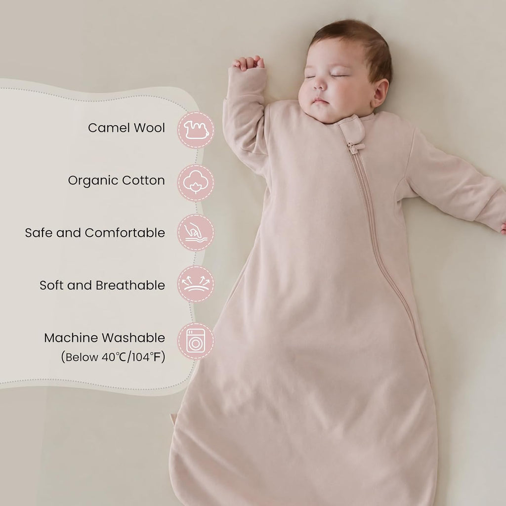 KaiyaBaby Organic Cotton Baby Sleep Sack, Long Sleeve 2.5 TOG