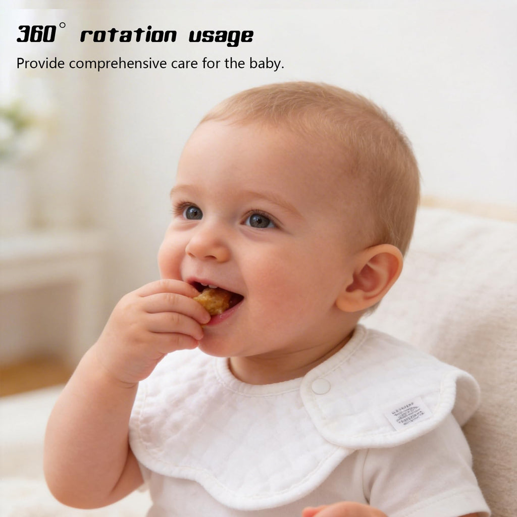 Organic Cotton Muslin Baby Bibs 8-Layer Drool Bibs