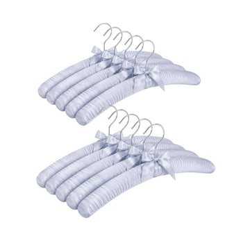 10 Pcs Satin Padded Hangers for Women Clothing, Sweater Hangers No Bump, Anti Slip Cushioned Hangers for Sweaters, for