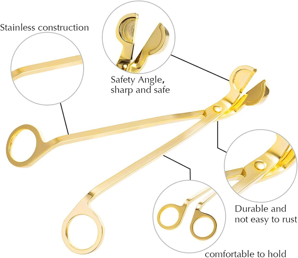 5 in 1 Candle Accessory Set,Gold Rechargeable Lighter & Candle Wick Trimmer - Set of 5