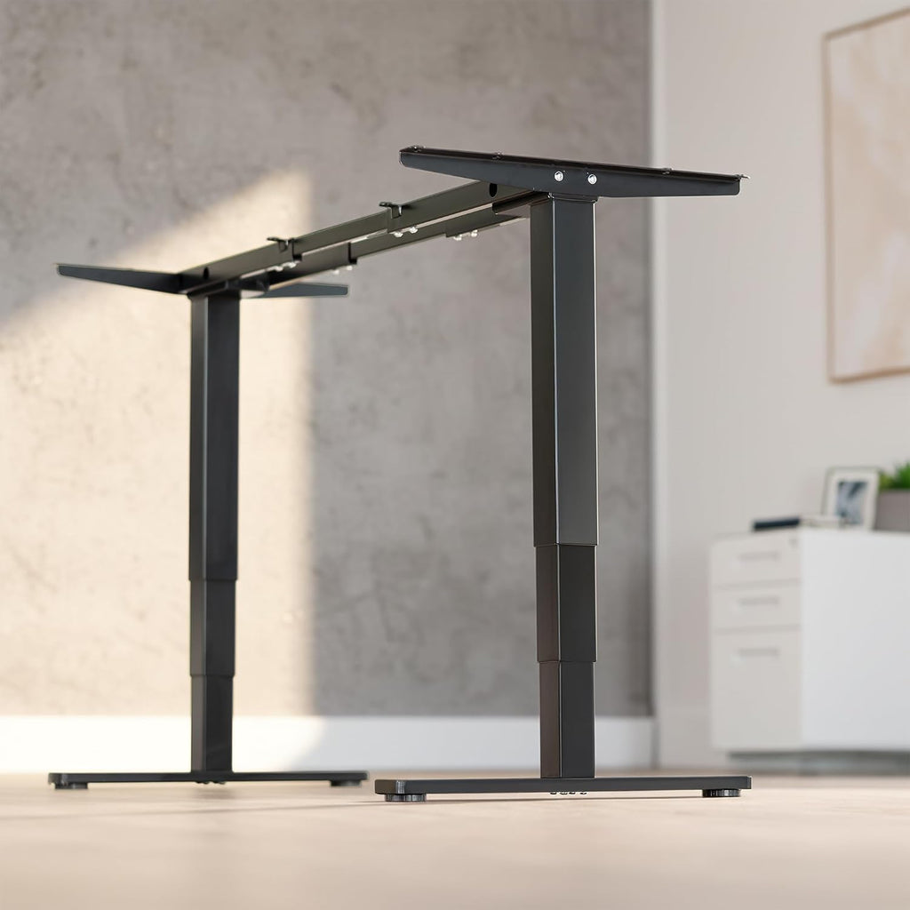 Black Dual Motor Standing Desk Frame, DESK-EV02RB | Electric, For 40 to 84 in Table Tops, Holds 220 lbs, 3-Stage