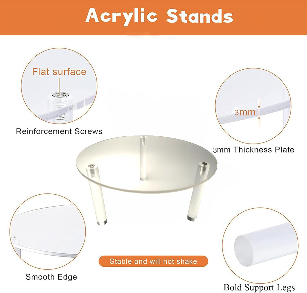 Drink Dispenser Stand Only,Clear Acrylic Stands,Fit Max 7.87 Inch Diameter of Glass Drink Dispenser Stand,Water - Set of 2