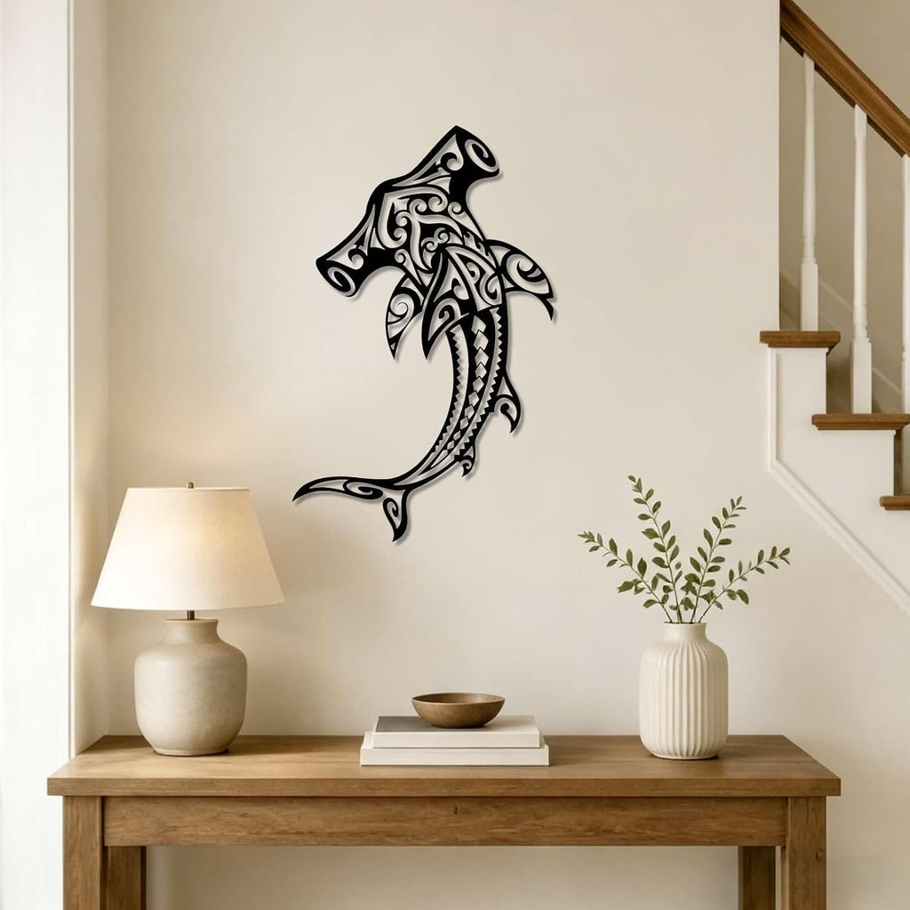 Tribal Hammerhead Shark Metal Wall Art WallArt Decor Metal Outdoor Decor Metal Signs Modern Abstract Artwork Stunning