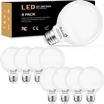8 Pack LED Globe Light Bulbs 5000K Daylight E26 Base 60W Equivalent
