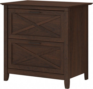 Key West 2 Drawer Lateral File Cabinet in Bing Cherry, Document Storage, Accent Chest with Drawers