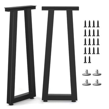 Metal Table Legs, Heavy Duty Trapezoid Legs for Dining Tables, Set of 2