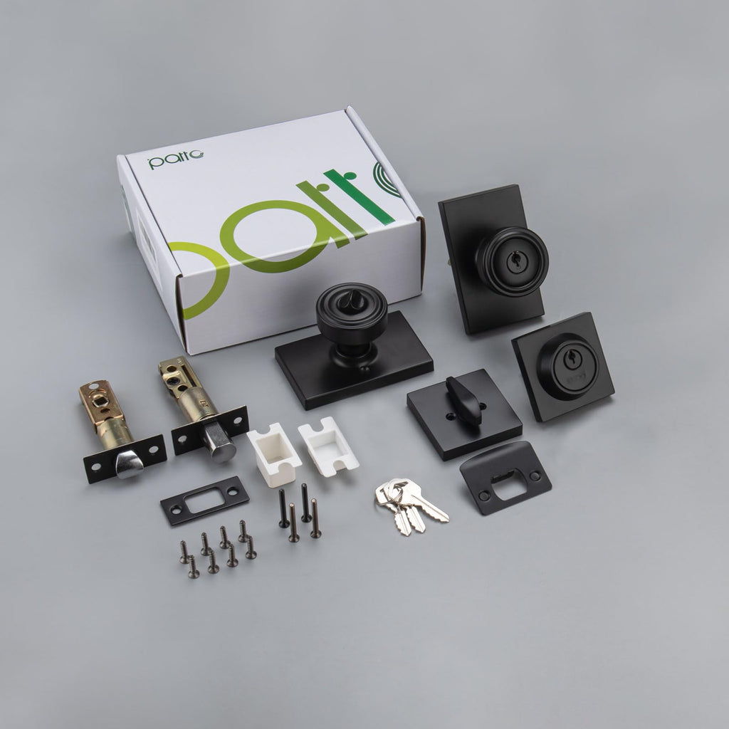 Black Door Knobs Interior, Keyed Alike Exterior Door Lock Set