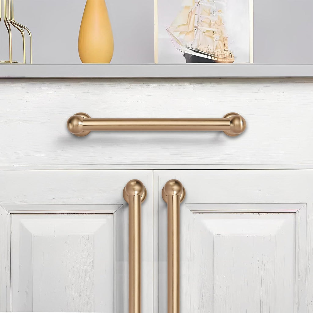 2 Pack 12 inch(305mm) Hole Center Brushed Brass Cabinet Pulls Solid Heavy-Duty Warm Brass Kitchen Cabinet Hardware