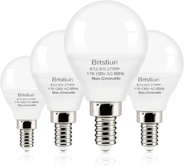 E12 Candelabra LED Ceiling Fan Light Bulbs 2700K Warm White 4 Pack