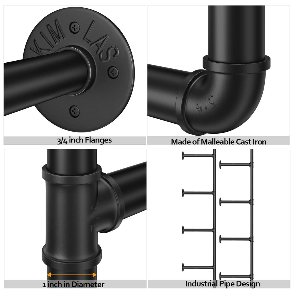 Industrial Iron Pipe Shelf Wall Mount, Farmhouse DIY Open Bookshelf, Pipe Shelves Bathroom, bookcases Living Room