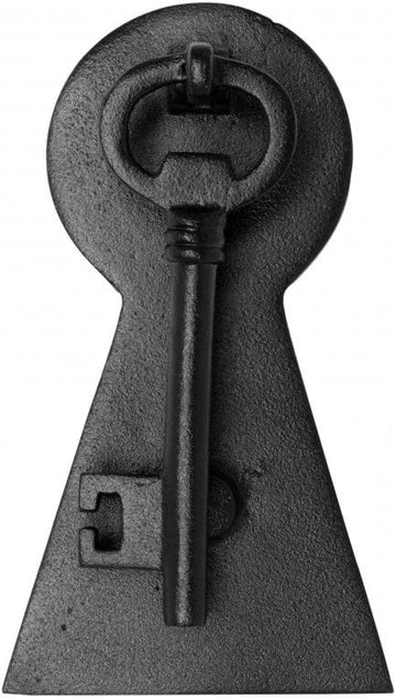 Door Knockers 6 in. Black Cast Iron Key Shaped Door Knocker with Mounting Hardware