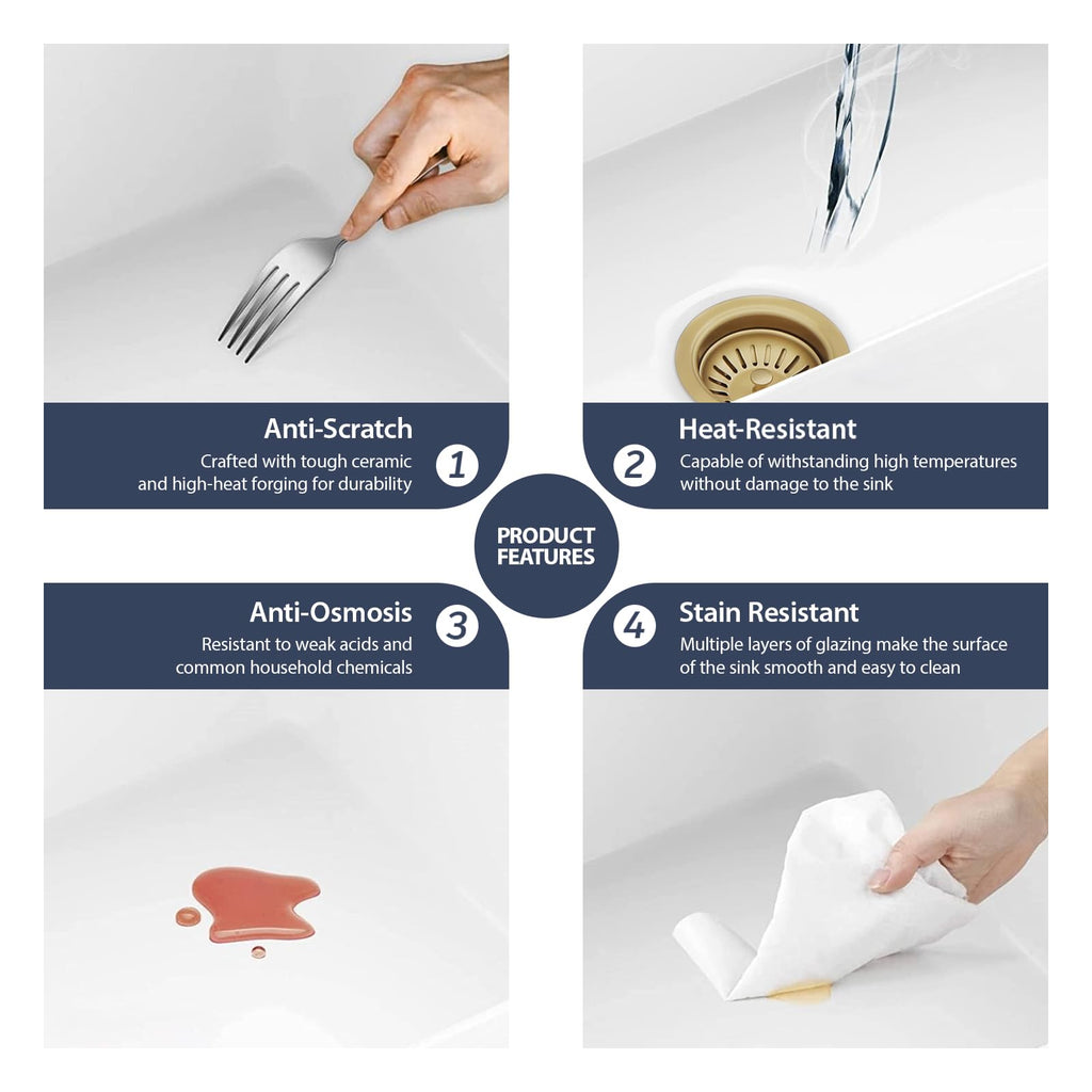 27 Inch Undermount White Kitchen Sink
