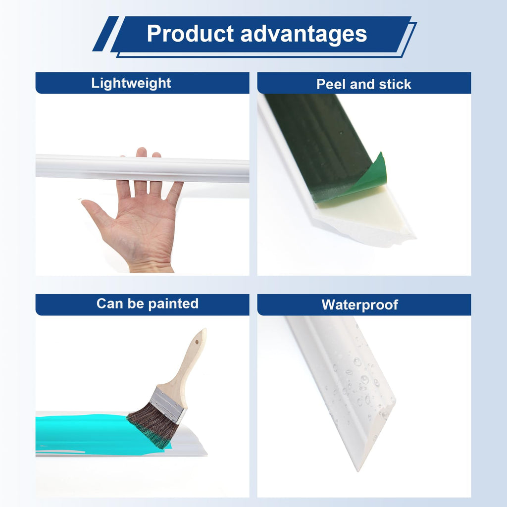 Peel and Stick Wall Molding Kit 6-Frame Pre-Made, Ready-to-Assemble Wall Moulding Panel Frame, Self-Adhesive