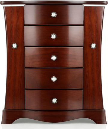Solid Wood Jewelry Box Brown