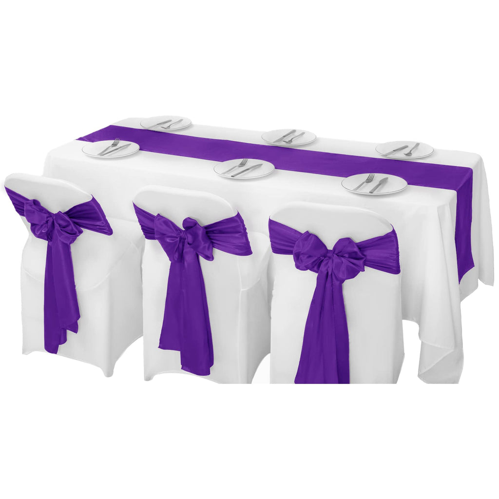 12Pack Table Runner 12 x 108 Inches Satin Silk Table Runner for Wedding, Birthday Party, Banquets, Graduations