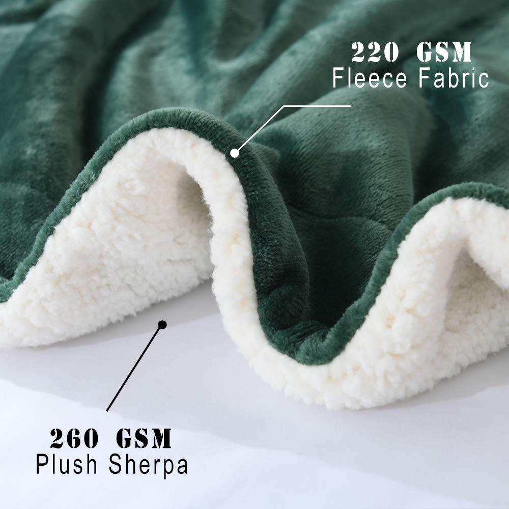 Flannel Blanket Reversible Sherpa Throw Blanket Super Soft Plush Warm Fleece Microfiber /Outdoor/Travel