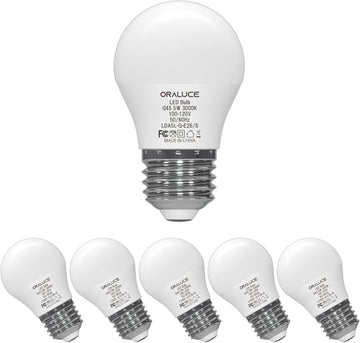 Refrigerator Light Bulb 40 Watt 120V, A15 5W 3000K, 6 Pack